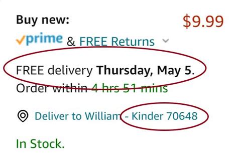 amazon shipping time estimate.